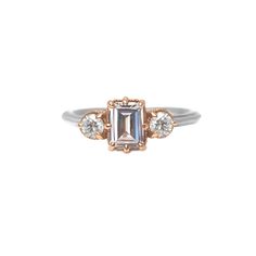 A champagne diamond is a perfect symbol to celebrate your life's moment. This piece is one of a kind. About this ring: Made in 14k rose gold and white gold Center Diamond: 1.01ct champagne emerald cut diamond (olive-brown, champagne tone) Accent Diamond: ~0.3ctw champagne round diamonds Clarity: SI1 Measurements: Top Width: 7mm, Width: 1.8mm Finger size 6, resizable 5-7 This piece is in stock and will take 2-3 days to ship. (Resizing may take extra 2-3days.) Thinking of using different metals or Champagne Diamond Ring, Champagne Diamond Rings, Striking Beauty, White Diamond Ring, Emerald Cut Diamond, Champagne Diamond, Emerald Cut Diamonds, One Ring, Diamond Clarity