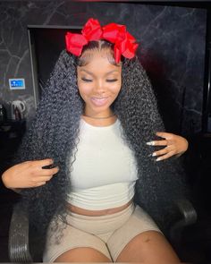 Wig Styles Ideas, Baddie Braided Hairstyles, Cute Birthday Hairstyles, Lace Front Styles, Hair Installation, Half Up Half Down Styles, Wigs Straight Hair, Bow Hairstyles, Side Ponytail Hairstyles