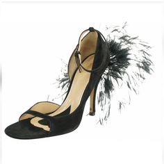 Ostrich Feathers Bring Dimensional Counterpoint To The Smooth Suede Of This Opulent Sandal Balanced By A Slim Stiletto Open Toe Heel Height Is And Was Adjusted As It Were To High For Me. Also A Sole Was Put At The Bottom As It Were To Slippery Wore One Time And In Excellent Condition. Was Purchased From Valentino Outlet And Comes With Original Box Chic Sandals With 4-inch Heel For Galas, Luxury High Heel Heels With Feather Trim, Evening Open Toe Heels With Feathers, Chic Sandals With Feathers For Summer, Luxury High Heels With Feather Trim, Summer Sandals With Feathers And Open Toe, Chic Summer Sandals With Feathers, Feathered Open Toe Heels For Evening, Feathered Open Toe Sandals For Summer