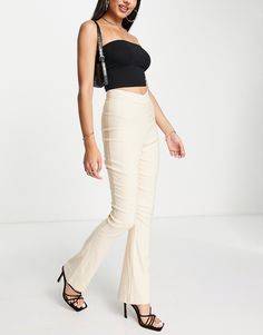 Pants by Vesper Waist-down dressing Regular rise Dipped waist Flared slim fit Look Formal, Flared Trousers, Flare Trousers, Flared Pants, Fitted Trousers, Maxi Dress Trend, Petite Maternity, Plus Size Pregnancy, Skirted Swimwear