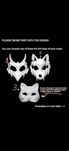 three masks with different shapes and sizes are shown in this graphic diagram, which shows how to