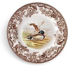 a plate with two ducks on it