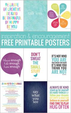 the printable posters are all in different colors