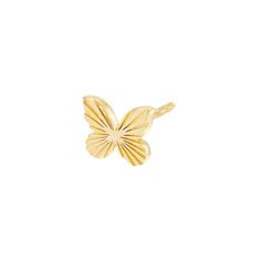 A sweet addition to your ear stack. Fluted butterfly stud earrings in 14K gold. Metal Color: Yellow Gold Closure: Post & Nut Butterfly Stud Earrings, Preppy Jewelry, Ear Stack, Butterfly Earrings Stud, Ear Studs, Metal Color, Fashion Earrings, Gold Metal, Gold Earrings