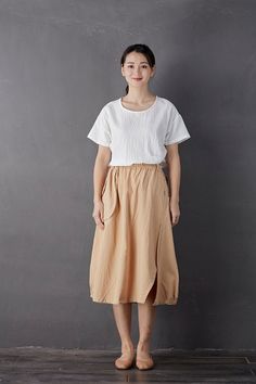 "Size Chart : It is the garment's measurements, Not body measurements . Size XS: Flexible Waist: 65cm-80cm（25.6\"-29.5\"）, Length: 75 cm （29.5\"） Size S: Flexible Waist: 70cm-85cm（27.5\"-33.5\"）, Length: 75 cm （29.5\"） Size M: Flexible Waist: 75cm-90cm（29.5\"-35.5\"）, Length: 75 cm （29.5\"） Size L: Flexible Waist: 80cm-95cm（31.5\"-37.5\"）, Length: 75 cm （29.5\"） Size XL: Flexible Waist: 90cm-105cm（35.5\"-41.5\"）, Length: 75 cm （29.5\"） Size XXL: Flexible Waist: 100cm-115cm（39.5\"-45.5\"）, Length Fitted Knee-length Cargo Skirt For Summer, Casual Plain Skirt, Non-stretch Skirt With Pockets, Non-stretch Knee-length Skirt With Pockets, Solid Color Relaxed Fit Lined Skirt, Cotton Midi Skirt In Solid Color, Relaxed Fit Lined Skirt, Relaxed Fit Solid Color Lined Skirt, Summer Plain Relaxed Fit Skirt