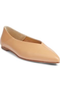 aeyde Moa Pointed Toe Flat (Women) | Nordstrom Sleek Calf Leather Slip-on Flats, Classic Slip-on Pointed Toe Flats With Rubber Sole, Pointed Toe Leather Shoes With Leather Sole For Work, Sleek Flats With Calf Leather And Leather Sole, Sleek Leather Sole Pointed Toe Flats, Classic Calf Leather Flats For Spring, Modern Pointed Toe Office Flats, Classic Pointed Toe Flats With Removable Insole For Business, Rubber Sole Pointed Toe Flats For Work