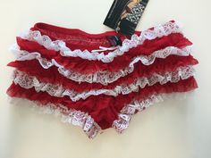 1 pair red and white ruffle briefs #LAUnboundBriefs #LAUnboundRed #LAUnboundStripes Ruffle Outfit, Ruffle Bloomers, Clothing Pieces, Look At You, Dream Clothes, Fashion Killa, Festival Outfits, Fitness Inspo, Fit Inspo