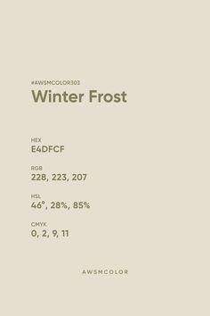 the back cover of winter frost, which is printed in green and white with numbers on it