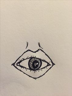 a drawing of an eye with branches sticking out of it