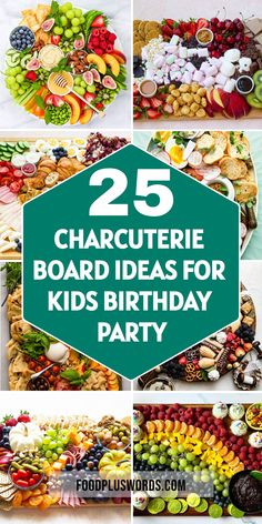 a bunch of different pictures with the words 25 charutere board ideas for kids birthday party