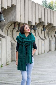 The Lenny Scarf Easy Beginner Chunky Crochet Pattern PDF Oversized Unisex Scarf DIY Chunky Crochet Pattern, Chunky Scarf Crochet Pattern, Chunky Scarf Crochet, Chunky Crochet Scarf, Scarf Diy, Chunky Scarf, Crochet Shawl Pattern Free, Diy Scarf, Shawl Crochet Pattern