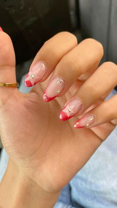 💅🏼 Pink Nails With Gold Flakes, Barcelona Nails, Cancun Nails, Plain Acrylic Nails, Pink Tip Nails, Punk Nails, Summery Nails, Simple Acrylic Nails