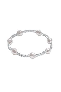 Enewton Admire Sterling 3mm Bead Bracelet - Pearl Everyday Silver Beaded Bracelet With Pearl Charm, Silver Pearl Stretch Bracelet, Faceted Pearl, Gauze Clothing, Tagua Jewelry, Dress With Shawl, Pearl Crystal, Flip Flop Slippers, Roll On