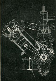 an old drawing of a machine that is in black and white