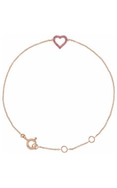 14kt Rose Gold Open Heart Pink Sapphire Bracelet Bracelets Curated by H Luxury Open Heart Necklace In Fine Jewelry Style, Corium University, Sapphire Diamond Necklace, Rose Gold Pink, Sapphire Bracelet, Rose Gold Bracelet, Pearl Gemstone, Open Heart, Sapphire Diamond