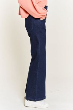 Elevate your denim game with our High Waisted Button Jeans, designed to blend style and comfort effortlessly. Made from a stretch denim fabric, these jeans offer a flattering fit with their high waist and exposed button front, while the elasticized waistband at the back ensures ease of wear. The wide-leg design adds a touch of retro-inspired chic, making these jeans a versatile choice for any occasion, from casual outings to polished events. Material & Care: Material: SELF: 90%COTTON-10%POLYESTE Burgundy Outfit, Cuffed Denim Shorts, Midi Sundress, Stretch Denim Fabric, Comfortable Jeans, Sweater Collection, Vegan Fashion, Ribbed Bodysuit, Friend Outfits