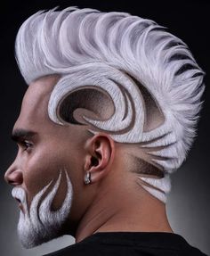 Hair Tattoo Designs, Undercut Hair Designs, Hair Designs For Men, Scalp Tattoo, Beard Dye, Shaved Hair Designs, Dramatic Hair, Tapered Hair, Men Hair Color