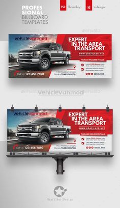 the front and back side of a truck advertisement for an automobile dealership