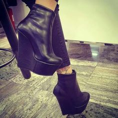 Feminine Power, Wedge Boot, High Heel Shoes, Leather Boots, Heeled Boots, Ankle Boot, High Heels, Shoes Heels