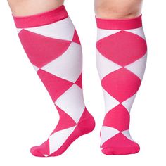 Plus Size Compression Socks for Wide Calf | Moon Wood Pink Stretch Breathable Socks, Pink Breathable Stretch Socks, Pink Breathable Fitted Socks, Womens Compression Socks, Garter Stockings, Plus Size Tights, Lace Stockings, Bodysuit Dress, Thigh High Socks