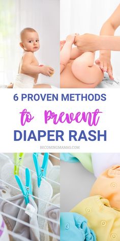 baby in diapers with text overlay that reads 6 proven method to prevent diaper rash