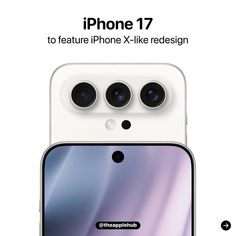 an advertisement for the new iphone 11, featuring three cameras and two different lens options