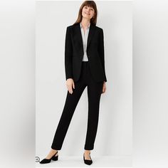 The Ankle. High Rise. Hits Ankle. Bi- Stretch Black Career Pantsuit, Chic Black Career Bottoms, Black Career Bottoms, Classic Black Pantsuit For Office, Black Fitted Pants For Career, Black Fitted Career Pants, Fitted Black Career Pants, Elegant Black Pants For Career, Black Formal Pantsuit For Spring