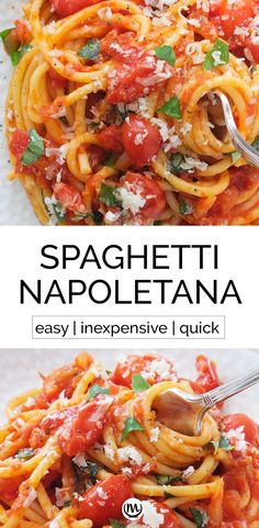 Top view of a white plate full of spaghetti with tomato sauce Napoletana-style. Summer Pasta Dishes, Food Is Good, Cake Pizza, Pasta Sides, Italian Pasta Dishes, Pizza Sandwich, Italian Pasta Recipes, Pasta Food, Pasta Dinners