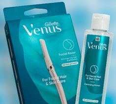 ✨ Gillette Venus entered a new beauty category with the launch of its first-ever dermaplaning skin care range. 💆🏻‍♀️ We partnered with the Venus team as we designed a pack that features a simple, contoured face/chin shape. A combination of deep teal, that embodies Venus’ origin from the sea, along with a subtle, metallic shimmer, both disrupts the shelf and elevates the premium-tier product. A truly radiant package. Dermaplaning At Home, At Home Skin Care, Gillette Venus, Skin Care Range, Deep Teal, Mona Lisa, Skin Care, Skin