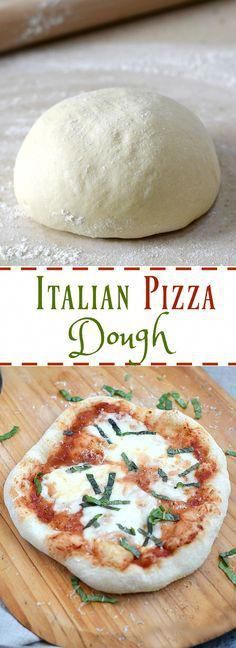 an italian pizza dough on a wooden cutting board with the words, i'llian pizza dough