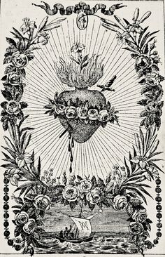 an illustration of a heart surrounded by flowers