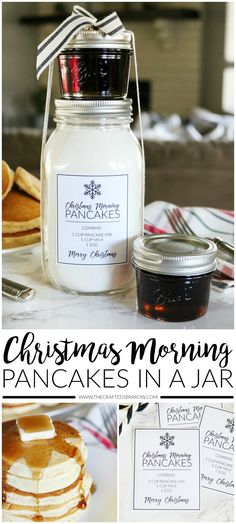 christmas morning pancakes in a jar