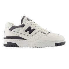 The new balance women's bbw550bh in sea-salt/magnet revisits the iconic 550 model that captivated basketball enthusiasts and fashion-forward individuals alike since its 1989 debut. initially celebrated on the courts the 550 found its way back into the spotlight with its re-release in late 2020 swiftly ascending to global fashion prominence by 2021. this iteration retains the cherished low-top streamlined silhouette that offers a modern interpretation of the late '80s robust design ethos. constructed with a reliable leather upper the bbw550bh in its elegant sea-salt/magnet colorway merges timeless style with contemporary appeal proving that some classics never fade and only grow more distinguished with time. Bb550 New Balance, Grey 550 New Balance Outfit, New Balance 550 Neutral, New Balance Cute Shoes, Black And White New Balance 550, Casual Cute Shoes, Shoe New Balance, Shoes New Balance 550, Shoes For Women New Balance