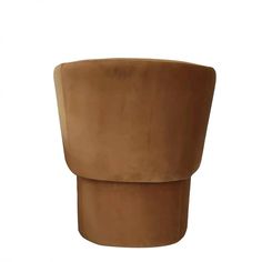 a brown planter sitting on top of a white wall