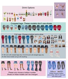 an info sheet shows the different types of clothes and how they are used to wear them