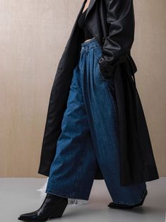 Relaxed fit, blue denim culotte pants in wide leg. High waisted with belt loops. 100% cotton/denim material. Model is in MINUSEY S. ✔️ Free worldwide express shipping over $100✔️ Loved by 6,500+ customers✔️ Limited edition collections, maximum style⠀⠀⠀⠀⠀⠀⠀⠀⠀Stay ahead of the trend with can’t-find-anywhere-else staples. Your closet will thank you 💕 * MINUSEY S = EU 34, US 2* MINUSEY M = EU 36, US 4* MINUSEY L = EU 38, US 6* 100% Cotton Denim* Dry clean* Made in Korea - Model Height: 170cm/5'7" (US2, EU34) Denim Culottes, Culotte Pants, Denim Material, Pin Tucks, The Trend, Model Height, Blue Denim, Wide Leg, Normcore