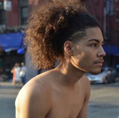 Mixed Hair Men Haircut, 90s Braids Hairstyles Men, Side Taper Long Hair Men, Curly Hair Ponytail Men, Black Teen Boy Hairstyles, Black Men Hairstyles Long, Undercut Curly Hair, Afro Ponytail, Natural Hair Men