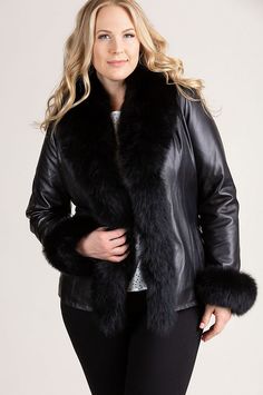 Marilyn Lambskin Leather Jacket with Frosted Fox Fur Trim | Overland Leather Jackets For Men, Best Leather Jackets, Leather Jacket Style, Lambskin Leather Jacket, Jackets For Men, Winter Jackets Women, Leather Jacket Men, Fox Fur, Leather Jackets