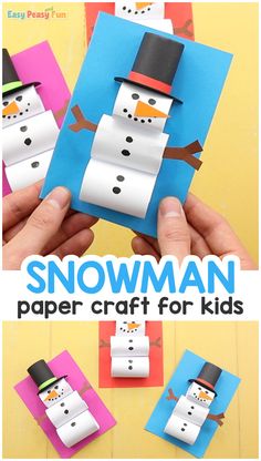 snowman paper craft for kids to make