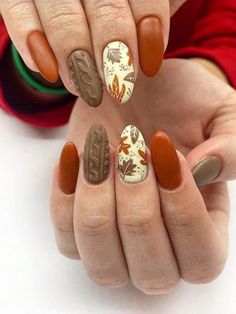 Embrace Thanksgiving vibes with these shiny maple leaf and branch two-tone nail stickers! 🍁 Inspired by #FallNailDesign, these European & American-style decals make #SimpleFallNails effortlessly chic and festive. Perfect for adding a seasonal touch to your #NeutralFallNailColors or experimenting with #BrownFallNails. Ready for the trendiest fall manicure? Try these easy-to-apply stickers for a polished, seasonal look! #NailTutorial Thanksgiving Nail Designs, Unghie Nail Art, November Nails, Trendy Nail Art Designs, Nagel Tips, Easy Nails, Sweater Nails