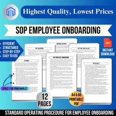 Streamline your employee onboarding process with our comprehensive Standard Operating Procedure (SOP) for Employee Onboarding. Our HR SOP Template offers a standardized and structured approach to ensure a smooth and efficient onboarding experience for your new hires. With our Onboarding SOP, you can establish clear procedures and guidelines for every step of the onboarding process, from pre-hire to post-hire activities. Our Onboarding Plan provides a strategic framework to align new hires with your business goals and culture, setting them up for success from day one. Our Employee Induction process offers a warm welcome, ensuring new hires feel valued and supported as they join your team. Our Onboarding Document serves as a comprehensive resource for new hires, providing essential informati Onboarding Checklist, Standard Operating Procedure, Employee Onboarding, Onboarding Process, Best Practice, Employee Engagement, Business Goals, Project Management, How To Plan