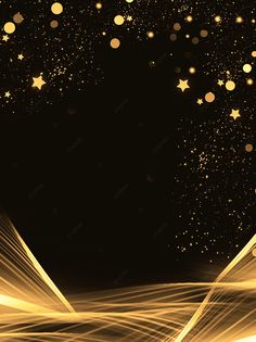 an abstract gold background with stars and swirls