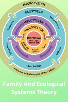 the family and ecological systems theory diagram with arrows pointing to each other in different directions