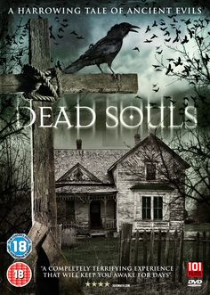 dead soul's dvd cover with a house and crow on the sign in front