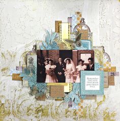 a collage of photos with words and pictures on the bottom, along with an image of two women in wedding dresses