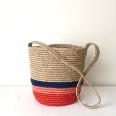 Natural Rainbow Straw Raffia Shoulder bag / Handwoven bucket bag / Handbag / Summer Tote /  Gifts fo Bucket Beach Bag, Woven Bucket Beach Bag, Crochet Bucket Bag For Shopping, Handmade Basket Bucket Bag For Everyday, Multicolor Everyday Bucket Bag With Braided Handles, Red Bucket Straw Bag For Daily Use, Red Bucket Bag For Vacation, Handmade Everyday Basket Bucket Bag, Everyday Handmade Basket Bucket Bag