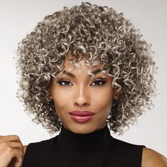 PRICES MAY VARY. FROM THE RUNWAY: On-trend wig with full, volume-rich layers of spiral curls. NATURAL CURLS: Soft, springy, natural-looking spiral curls are layered for lots of body and bounce. EASY-CARE SYNTHETIC: Keeps the shape and texture you love with minimum upkeep, whatever the weather. EXPERT DESIGN TEAM: We’ve been ahead of the curve in cutting-edge design, innovative fibers and the most secure, comfortable fit for more than 25 years. CELEBRITY LOOKS On stage, on screen, in magazines … Yaki Hair, Ladies Hair, African American Wigs, Spiral Curls, Grey Wig, Voluminous Hair, Going Gray, Curly Wig, Short Wigs