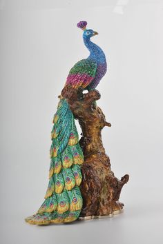 Keren Kopal Peacock on a Tree  371.00 Peacock Room Decor, Peacock Figurine, Colorful Peacock, Peacock Wall Art, Native American Traditions, Decorated Eggs, Peacock Decor, Clay Wall Art, Peacock Art