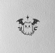 a drawing of a bat with wings on it's back