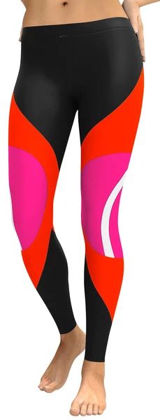 Black, Red, Pink Colorblock Leggings Stretch Red Color Block Bottoms, Fitted Pink Color Block Activewear, Fitted Color Block Athletic Leggings, Fitted Color Block Leggings For Sports, Fitted Red Color Block Bottoms, Pink Color Block Sporty Activewear, Red Color Block Sports Bottoms, Trendy Red Sports Activewear, Trendy Red Activewear For Sports